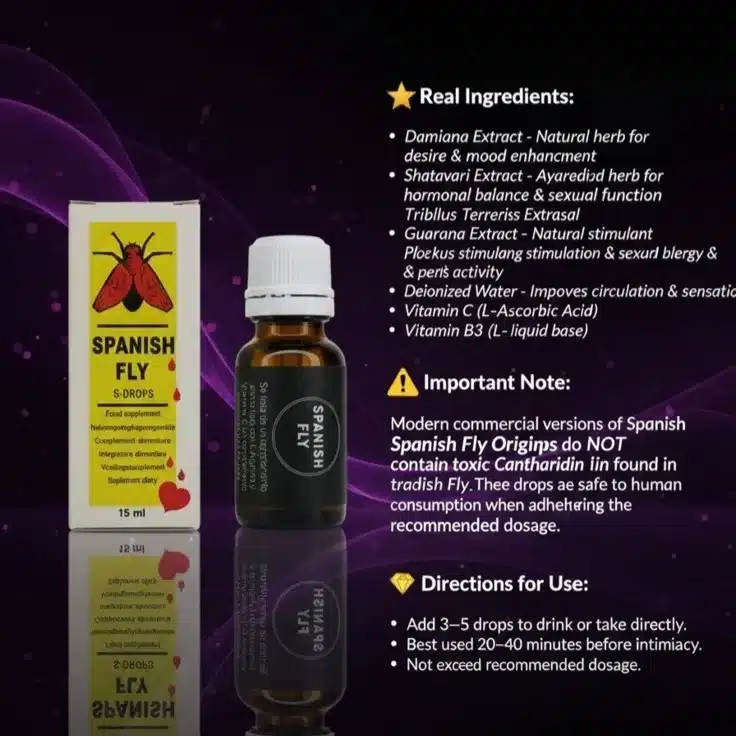 قطرة سبينش فلاي S-Drops - تعزيز العلاقة الزوجية وزيادة الرغبة 2 قطرة سبينش فلاي S-Drops - تعزيز العلاقة الزوجية وزيادة الرغبة - الصورة 2